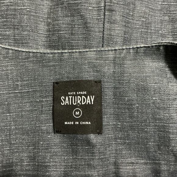 Kate Spade Saturday Heathered Cotton Linen Denim Look Vest Medium - Picture 7 of 10